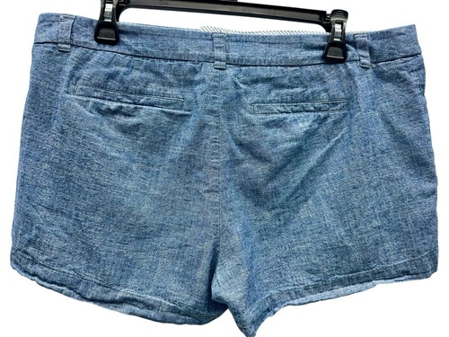 Pantalones Cortos MERONA Para Mujer Azul Cambray Elegante Informal Vacaciones Algodón Talla 12 - Imagen 8 de 13