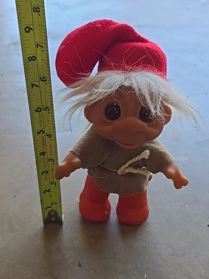 Винтажный DAM эльф тролль Рождество 1980 24-4 Mohair красный шляпа оригинальный наряд 8» редкая - Изображение 2 из 4