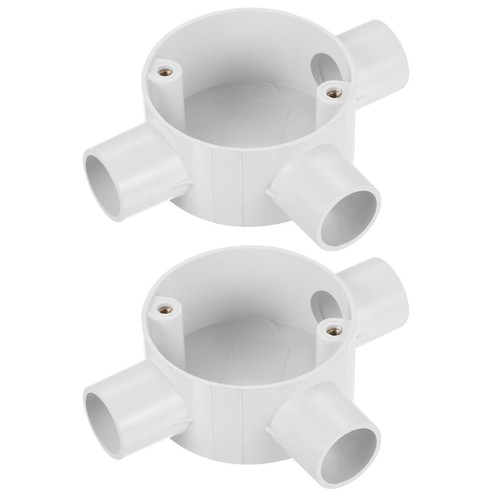 2Pcs PVC Conduit Box Junction Box 3 Way 20mm M4 x 0.7 for Electronic Project - Picture 1 of 5