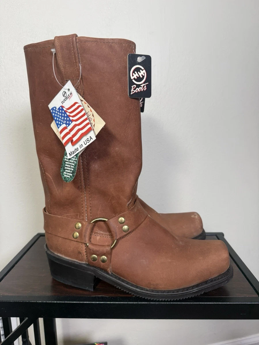 Double-H Boots Brown Biker Boots for Men for Sale | Shop New  display picture 1