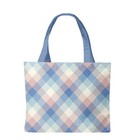 Briarwood Lane Pink and Blue Check Canvas Tote