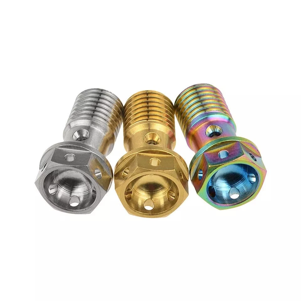 2 титановых винта Banjo Bolt M10 1,0/1,25 мм для мотоцикла тормоза Brembo двухлинейные - Изображение 4 из 4