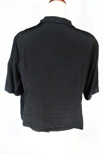 Vintage 1940's Seconda Guedda Mondiale Era Francese Nero Rayon Maglia M EXC Cond - Foto 3 di 3