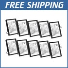Black Brass and Glass Floating Desk Photo Frame, 10-Pack 2x3