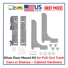 Silver Door Mount Kit for Pull-Out Trash Cans or Shelves – Cabinet Hardware