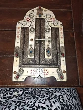 Hand Crafted Wall Decor It's Camel Bone with Elegant Stone Inlay