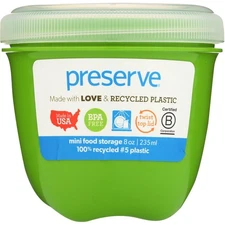 NWT Preserve Mini Food Storage Green 8oz 100% Recycled Plastic BPAFree MadeInUSA