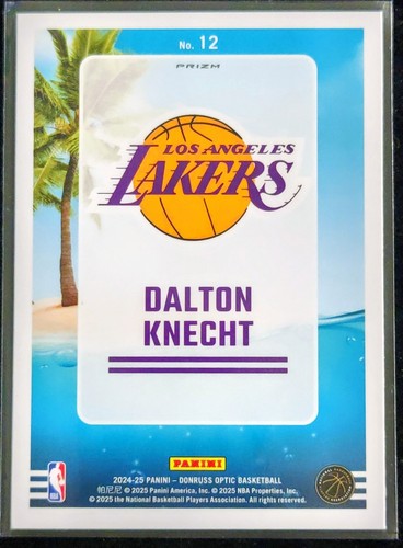 2024-25 Panini Donruss Optic Dalton Knecht (RC) SPLASH! #12 Purple Prizm Lakers - Picture 2 of 2