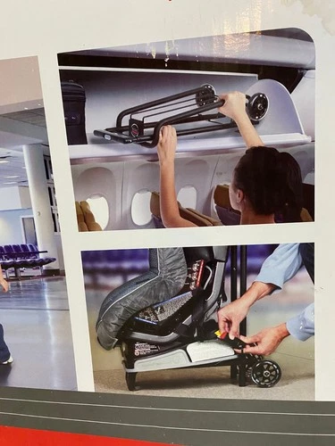 Britax Car Seat Travel Cart S840500 Adjustable Foldable Fits Airplane - Picture 6 of 14