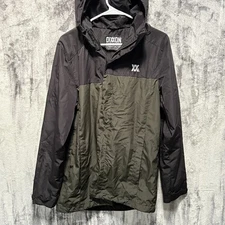 DIXXON Ground Up Hooded Tech Jacket Vented Water Repellant Medium Green Black M