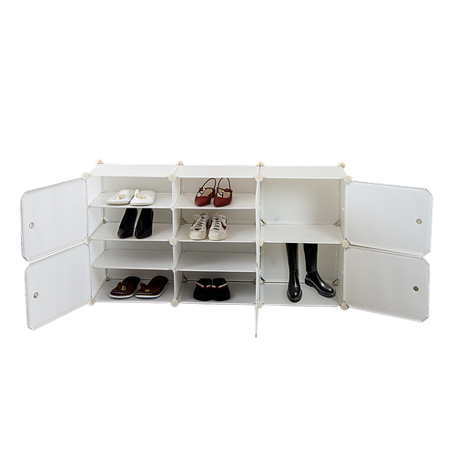 White Cube DIY Shoe Cabinet Rack Storage Portable Stackable Organiser Stand - Picture 7 of 7