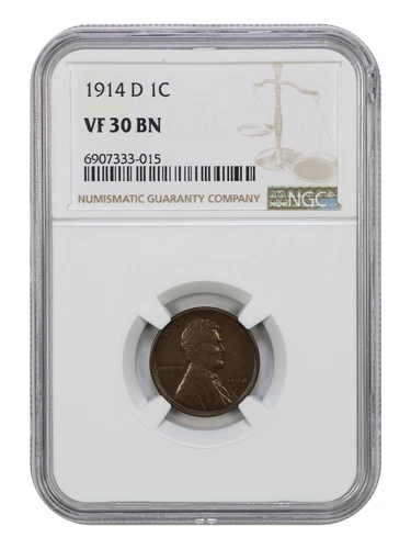 1914-D 1C NGC VF30 - Lincoln Cent (Wheat Reverse) - Key Date