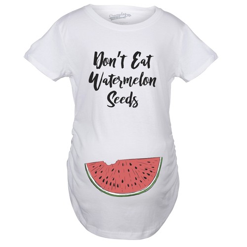 Camiseta Maternity Don't Eat Sandía Semillas Divertida Embarazo Revelación Embarazada - Imagen 2 de 8