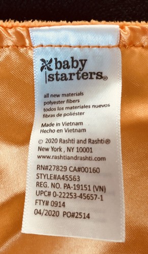 Baby Starters Halloween Lovey Rattle Security Blanket Bear My First Boo 15 Inch - Picture 6 of 9