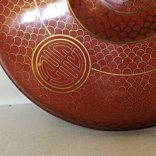 Antike chinesische runde Cloisonné Emaille Schatulle. - Bild 9 von 16