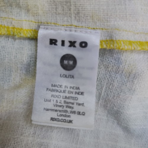 Mini Vestido Rixo Lolita Amarillo Verde Talla UK 12 Mediano Verano Twist Mod Estilo Años 60 - Imagen 23 de 24