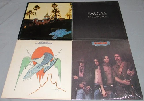 EAGLES:; 4 LP Lot; HOTEL CALIFORNIA; DESPERADO; ON THE BORDER; THE LONG RUN