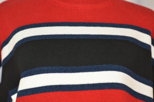 Liz Wear Women's Mock Turtleneck Sweater Size Medium Striped Colorful Casual Fun - Picture 7 of 10