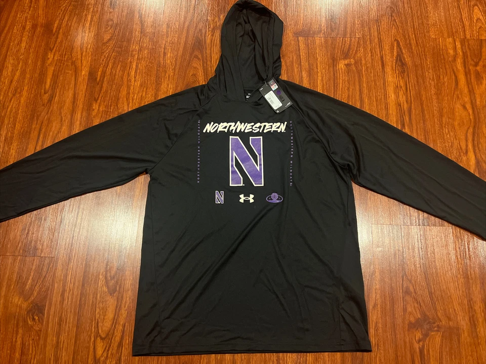 Under Armour Men’s Northwestern Long Sleeve Bench Hoodie Jersey Shirt Large L - Image 2 of 4