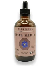 Natures Aura Organic Black Seed Oil - (4 Oz) | 100% Pure, Cold Pressed, Edible