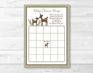 details about woodland deer baby shower bingo cards printable bingo cards printable