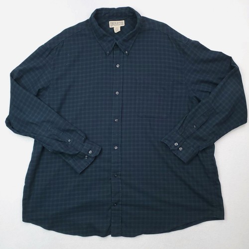 Duluth Camicia Uomo 3XL Blu Verde Plaid Flanella Nero Orologio Misto Lana Relaxed