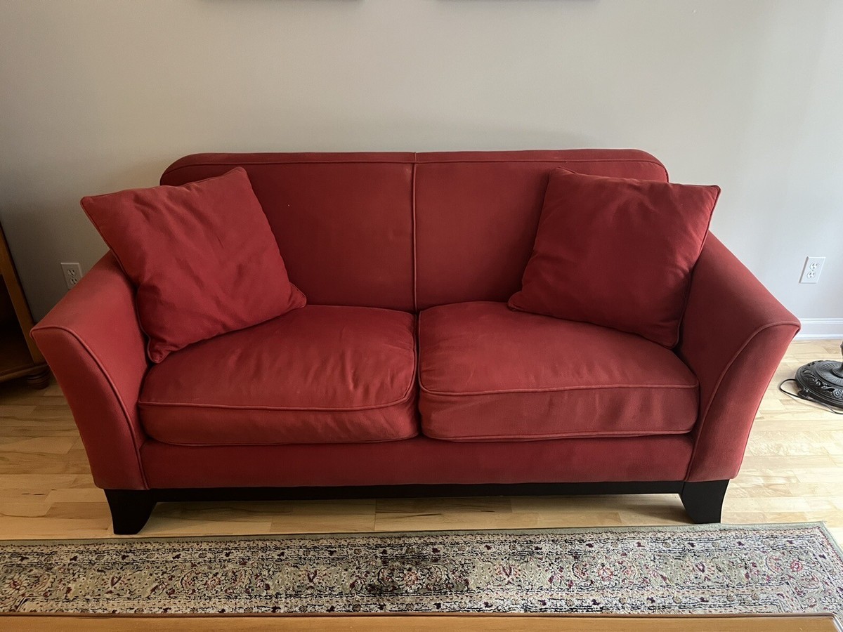 Pottery Barn Cardinal Red Two Cushion Sofa. Love Seat. Couch