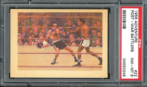 1956 Topps Adventure Sugar Ray Robinson & Bobo Olson Post War Battlers - PSA 8