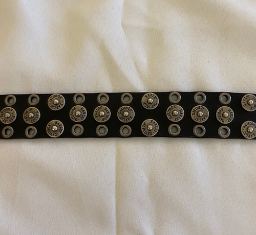 2007 Harley-Davidson Mens Triple-Row Rivet and Hole Leather Belt Black Size 40 - Picture 11 of 22