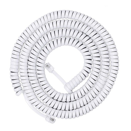 RJ9 RJ11 4P4C Coiled Phone Cord Telephone Line With Interferences Proof Clear - Zdjęcie 6 z 12