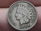 1898 Indian Head Cent Penny- XF/AU Details, Chocolate Brown, 2 Diamonds