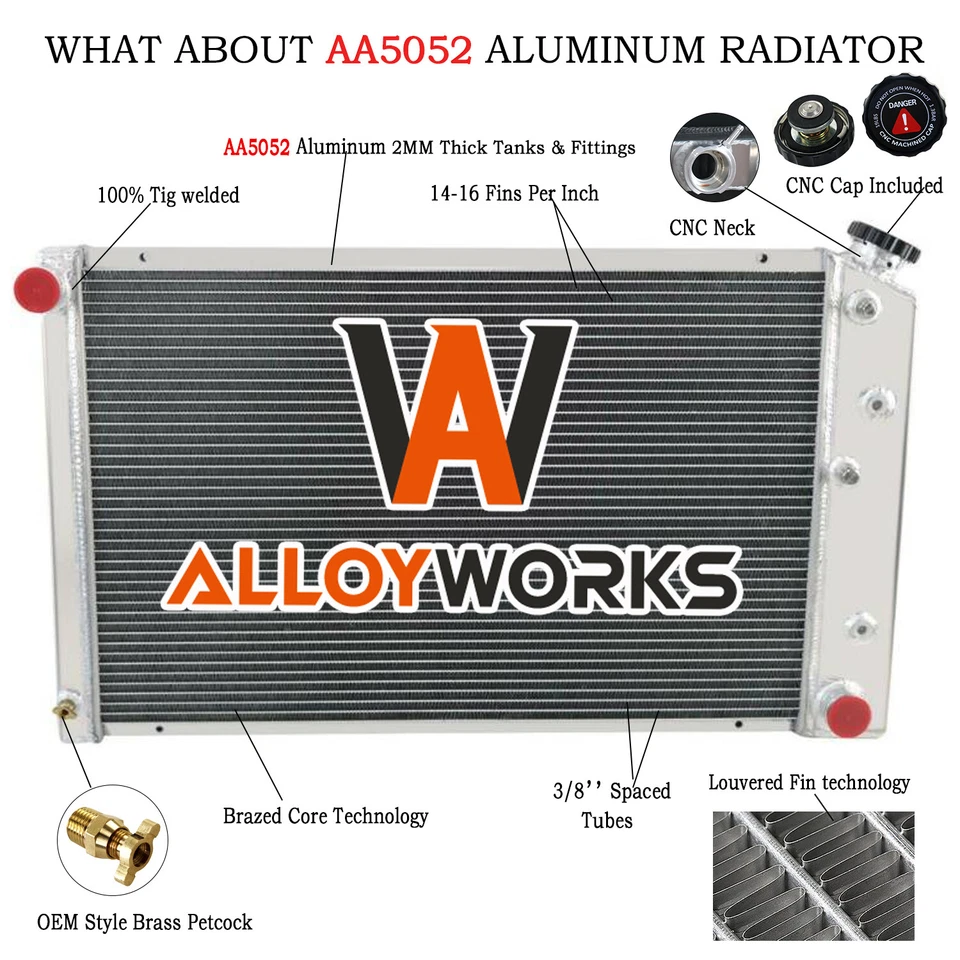 4-Core Radiator Fit 1974-1985 Oldsmobile Delta / 1972-1977 1974 Pontiac LeMans Foto 2 de 4