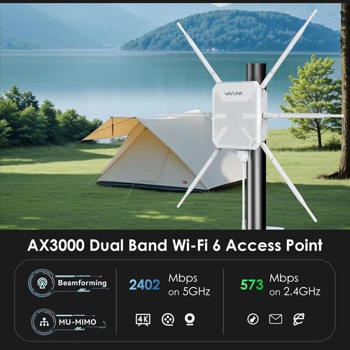 AX3000 Mesh WiFi 6 Range Extender Outdoor Wireless Access Point Long Range PoE - Picture 3 of 43