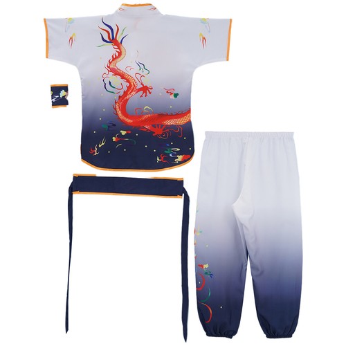 Unisex Kids Kung Fu Suit Performance Set Martial Arts Outfit Boys Pants Girls - Picture 23 of 84