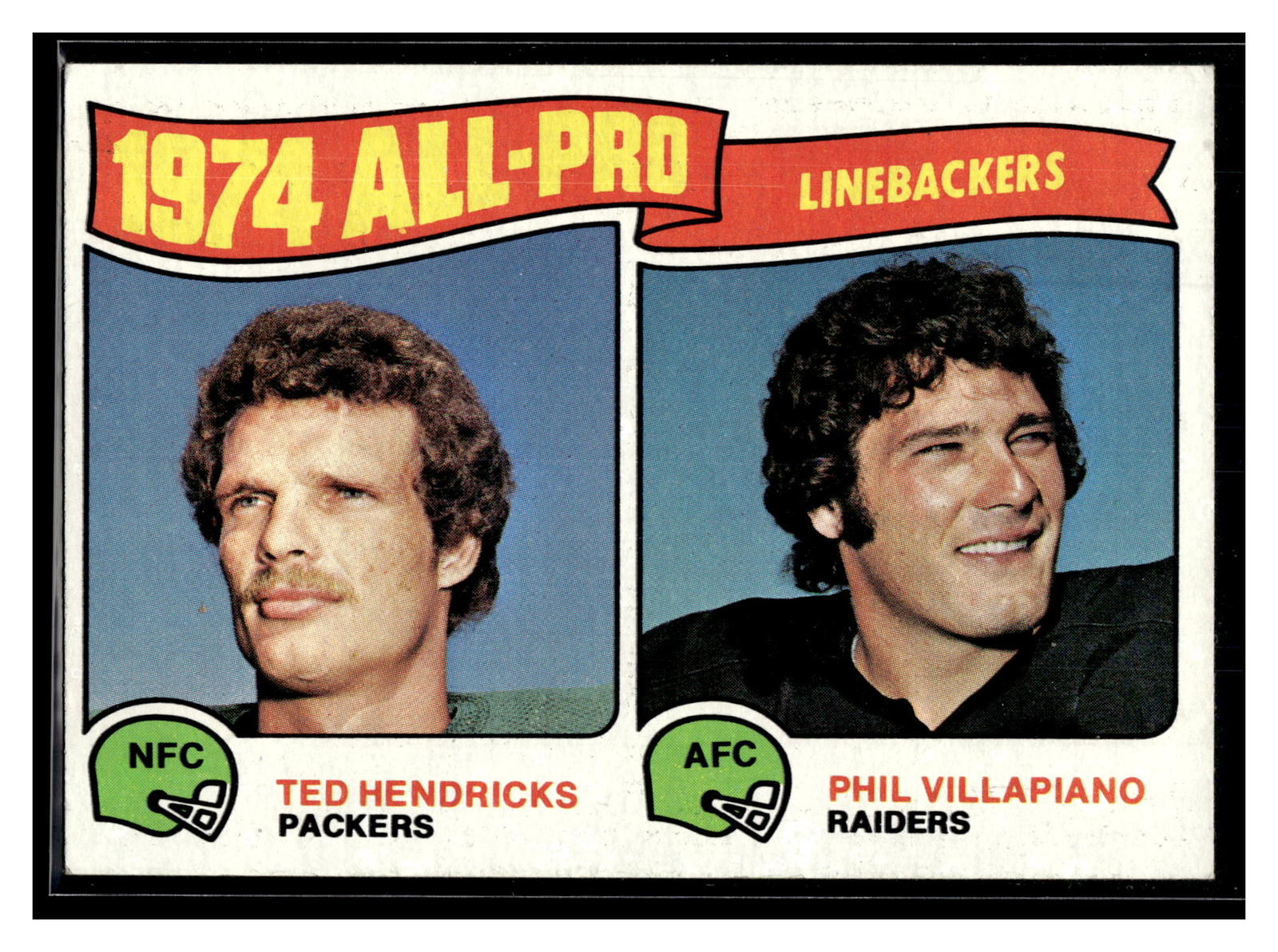 1975 Topps #217 1974 All-Pro Linebackers (Ted Hendricks / Phil Villapiano)