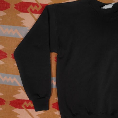 Vintage 90’s Black Lee Blank Heavyweight Sweatshirt Size Medium USA Clean Crew - Picture 4 of 12
