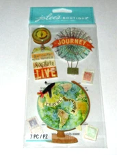 Jolee's Boutique Map Medallions 7 PC 50-50621 Dimensional Stickers EKSuccess