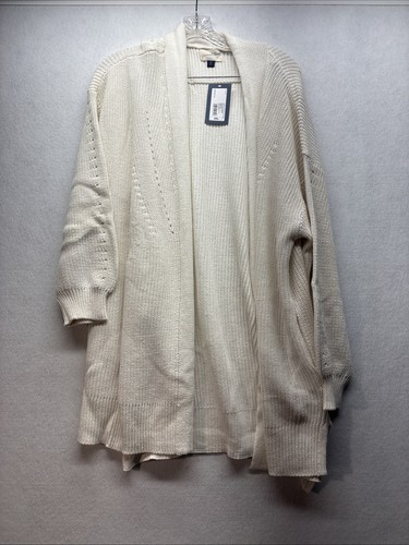 Woman’s Universal Thread Long Open Front Cardigan Sweater Cream XXL NWT - Picture 6 of 10