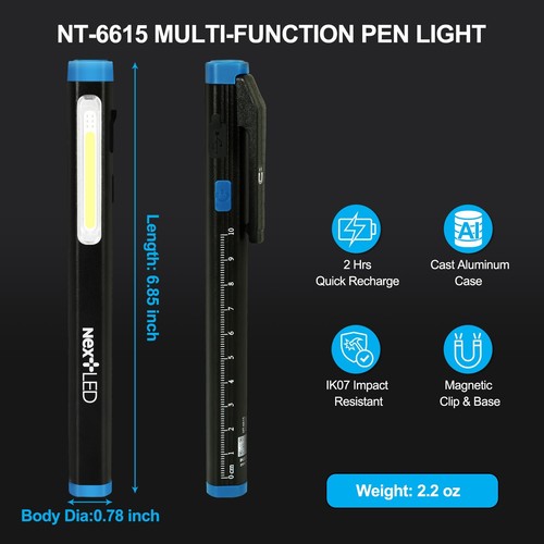 NextLED NT-6615 Pluma Recargable Luz, Punto, Inundación y Luz UV, 3 Luces en 1 - Imagen 5 de 10