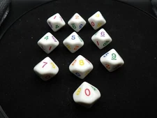 Rainbow 10D10 (Ten Ten-Sided) Dice Polyhedral Set RPG Tabletop Gaming Board Card