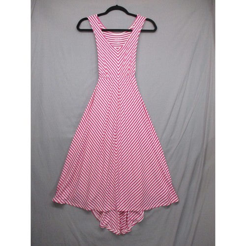 Isabel Maternity Pink White Striped V-Neck High-Low Womens Dress Size Small - Picture 2 of 11
