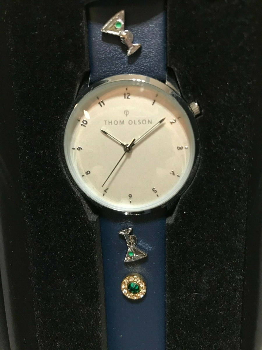 Montre Cosmo femme Thom Olson 34 mm Day Dream cuir bleu NEUVE CBTO007