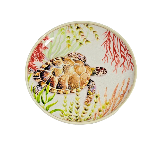 Lot of 4 Better Homes & Gardens Melamine Sea Life 8.5" Salad Plates - Beachy - Picture 5 of 8