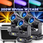 200W LED Moving Head Lights 8Prism RGBW Gobo Beam Spot Light DJ Disco DMX &Case