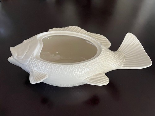 Ciotola coperta vintage 1996 Fitz And Floyd Ominbus Fish Market Oceana 14" x 8,5" - Foto 12 di 14