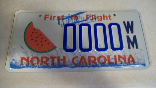 2000"s North Carolina Water melon sample license plate