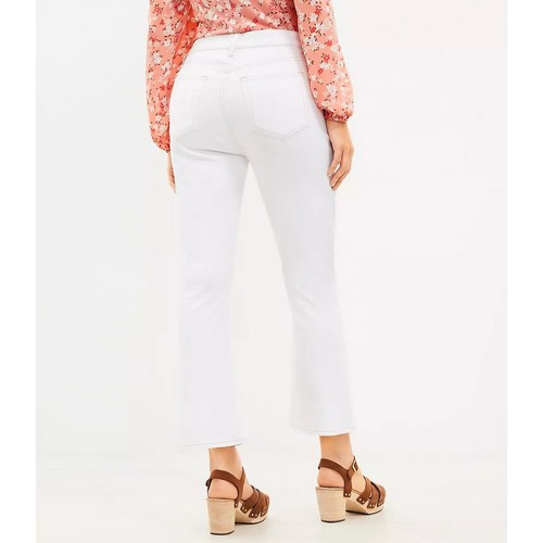 Ann Taylor LOFT High Rise Kick Crop Jeans In White 6/28" - Picture 2 of 3