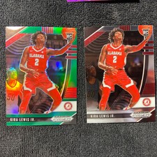 Kira Lewis Jr Pelicans 2020-21 Green Prizm + Base Both #24 Draft Picks Alabama