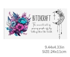 1 Piece Bitchcraft Wrap, Transfer Stickers for Glass Uv DTF cartoon