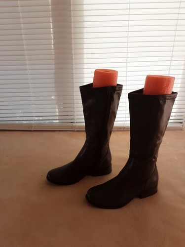 Boots #77 Women Brown Calf Height Zipper Closure NW Out Box Size 8 USA. 4 MX - Picture 4 of 10